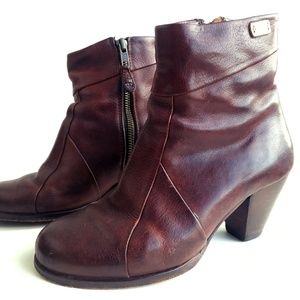 CAMPER Brown Leather Side Zip Ankle Boots 35 5
